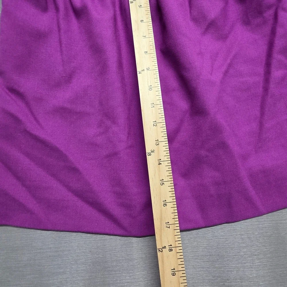 J.Crew Magenta Purple Wool Blend Elastic Waist A-Line Mini Skirt Womens Size 8‎